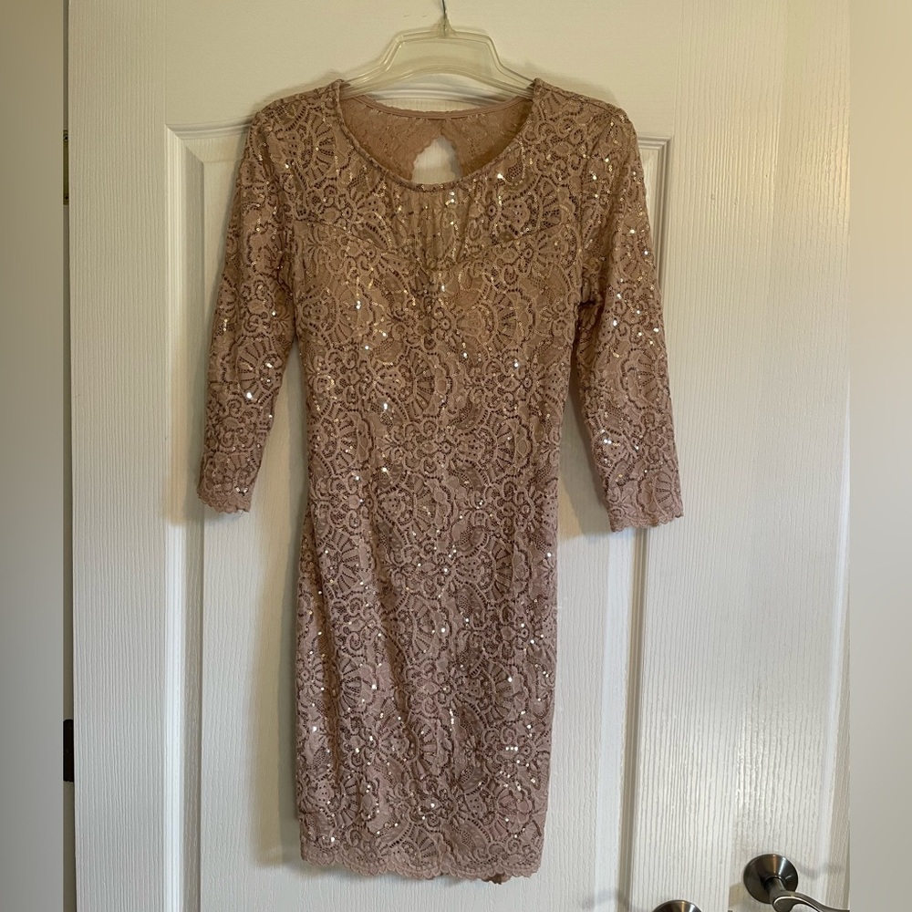 Elegant Lace Dress with Sequins